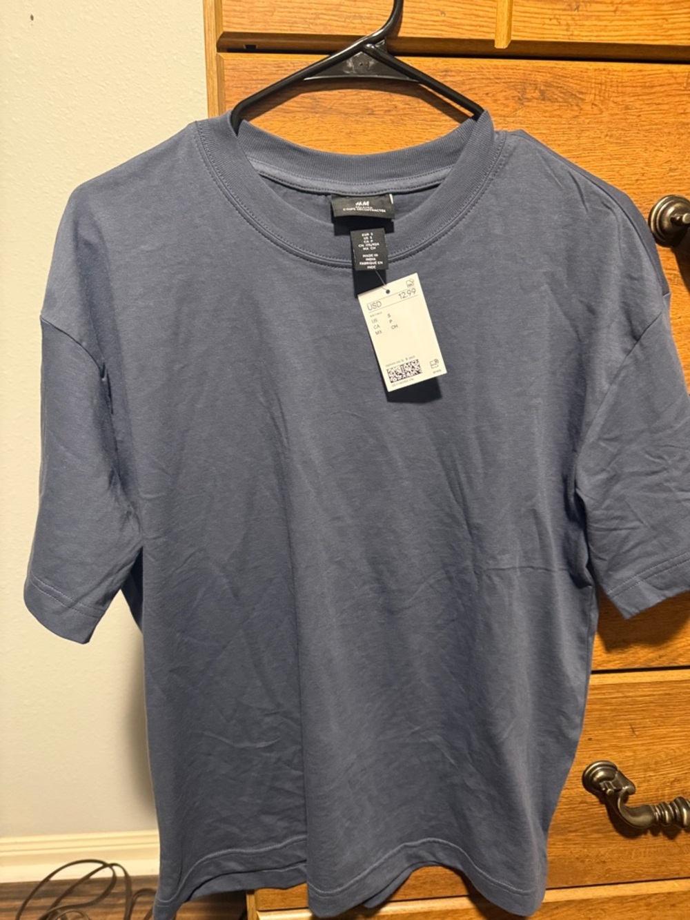 H&M Men's Crewneck T-Shirt - Slate Blue